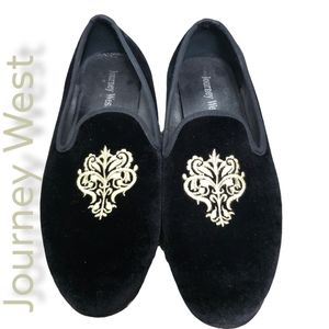 Journey West Embroidered Velvet Men's Loafers 12